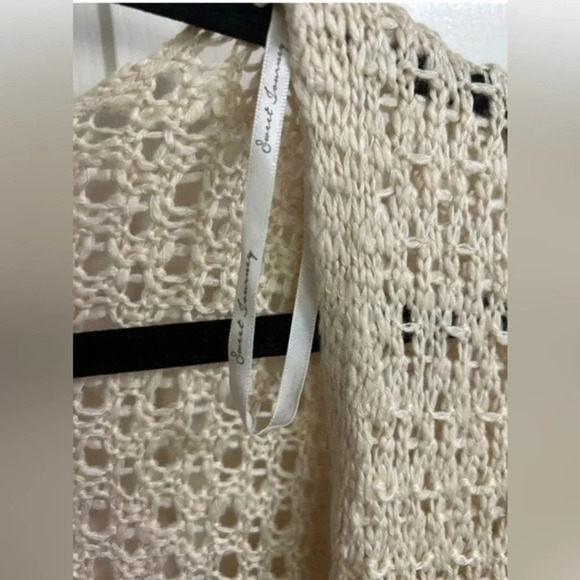 Sweet Journey Women’s Cream Cardigan Size Small Fringe‎ Boho - Picture 5 of 9